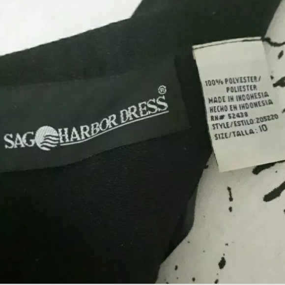 Womens Black sz 10 Sag Harber Knee Length zip up back Dress - Picture 3 of 5